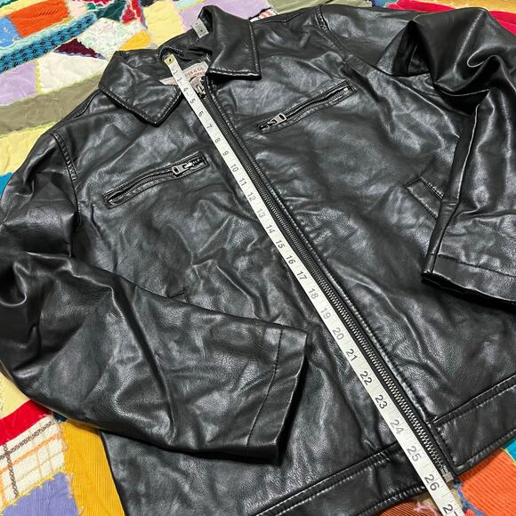 Levi’s Genuine Black Leather Full Zip Jacket Medium - Picture 5 of 7